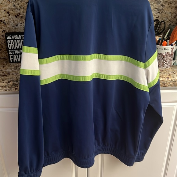 Puma Work-out Jacket Sz XL Navy Blue w/Green and White - Picture 10 of 13
